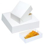Boîtes pâtissières en carton compact blanc